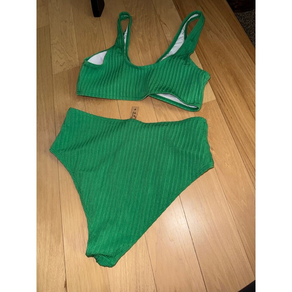 Shein Ribbed Green Bikini - Picture 5 of 6